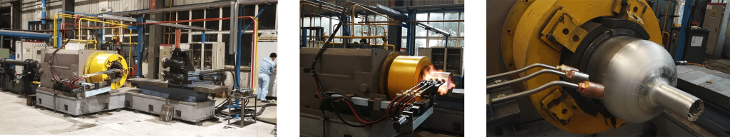 LNG cylinder spinning case - heating spinning