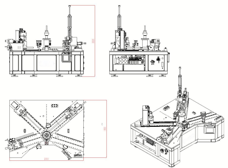 The structure of PLC flanging and punching machine