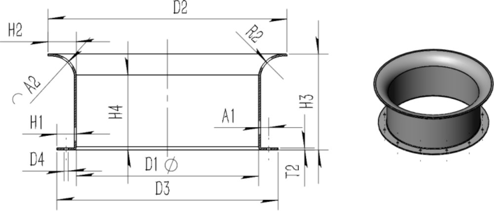 Processing drawings of CNC flanging machines