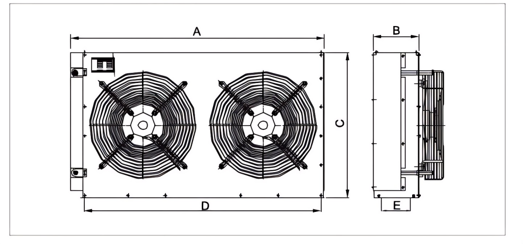 Square fan guide panel drawing