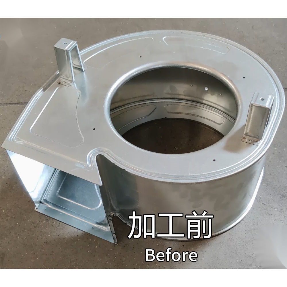 Curling effect of centrifugal fan casing