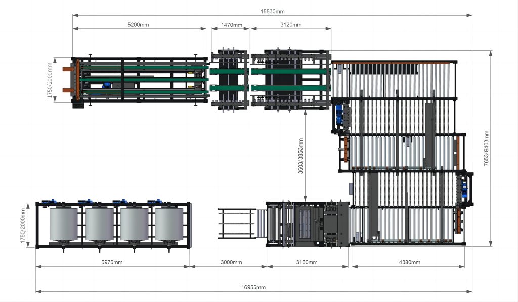 U Shape Auto Duct Forming Line Dimensions