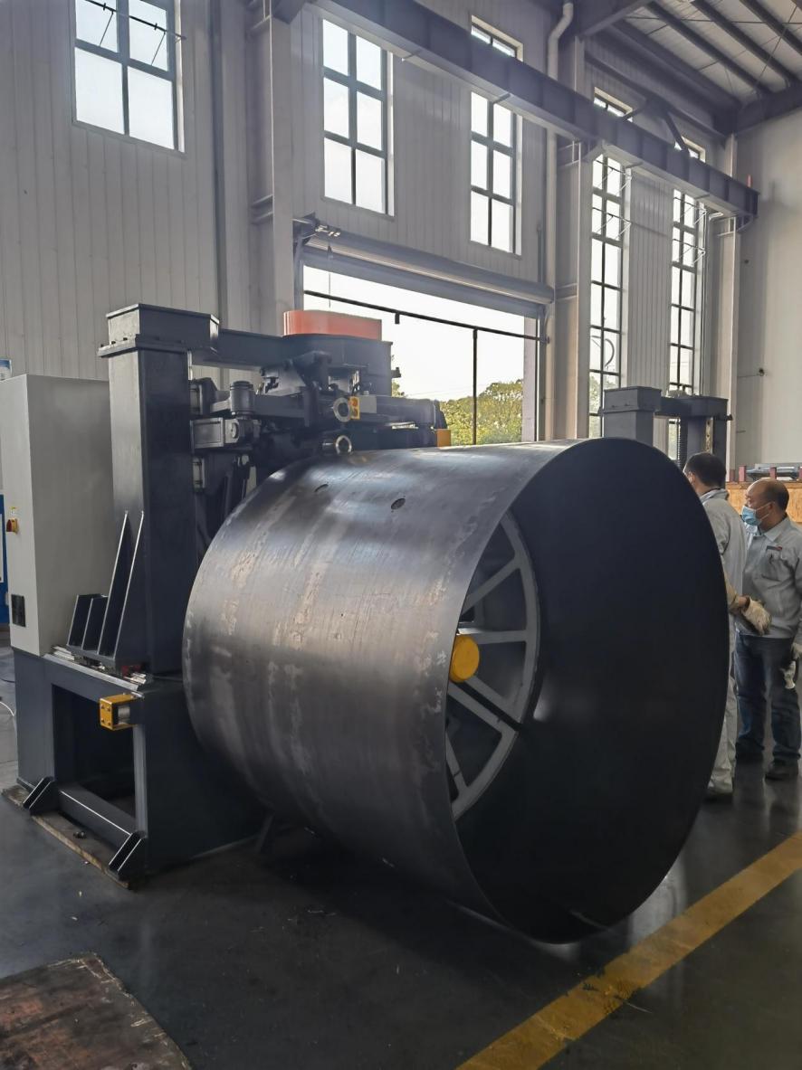 Axial flow fan flanging machine