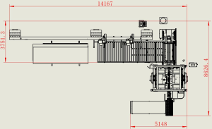 Plan view of rolling welding production line