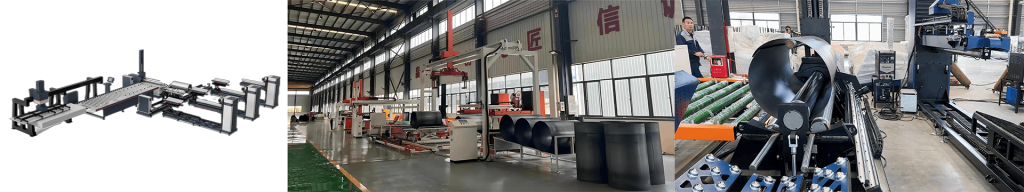 Automatic welding production line for axial flow fans